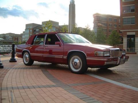 1991 Cadillac DeVille Sedan in Custom Red Metallic