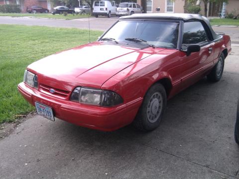 1993 Ford Mustang LX Convertible in Bright Red