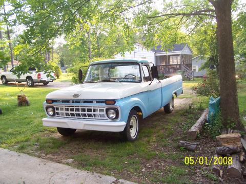1965 Ford F100 Long Bed in Carolina Blue and White