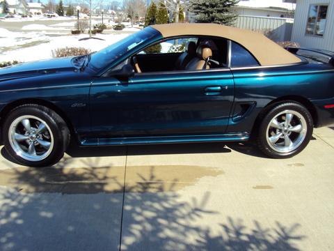 1996 Ford Mustang GT Convertible in Deep Forest Green Metallic