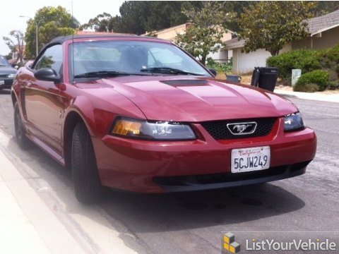 2000 Ford Mustang V6 Convertible in Laser Red Metallic